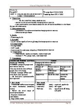 Giáo án Tiếng Anh 9 (Thí điểm) - Unit 11 - Năm học 2015-2016 - Đinh Thị Phương
